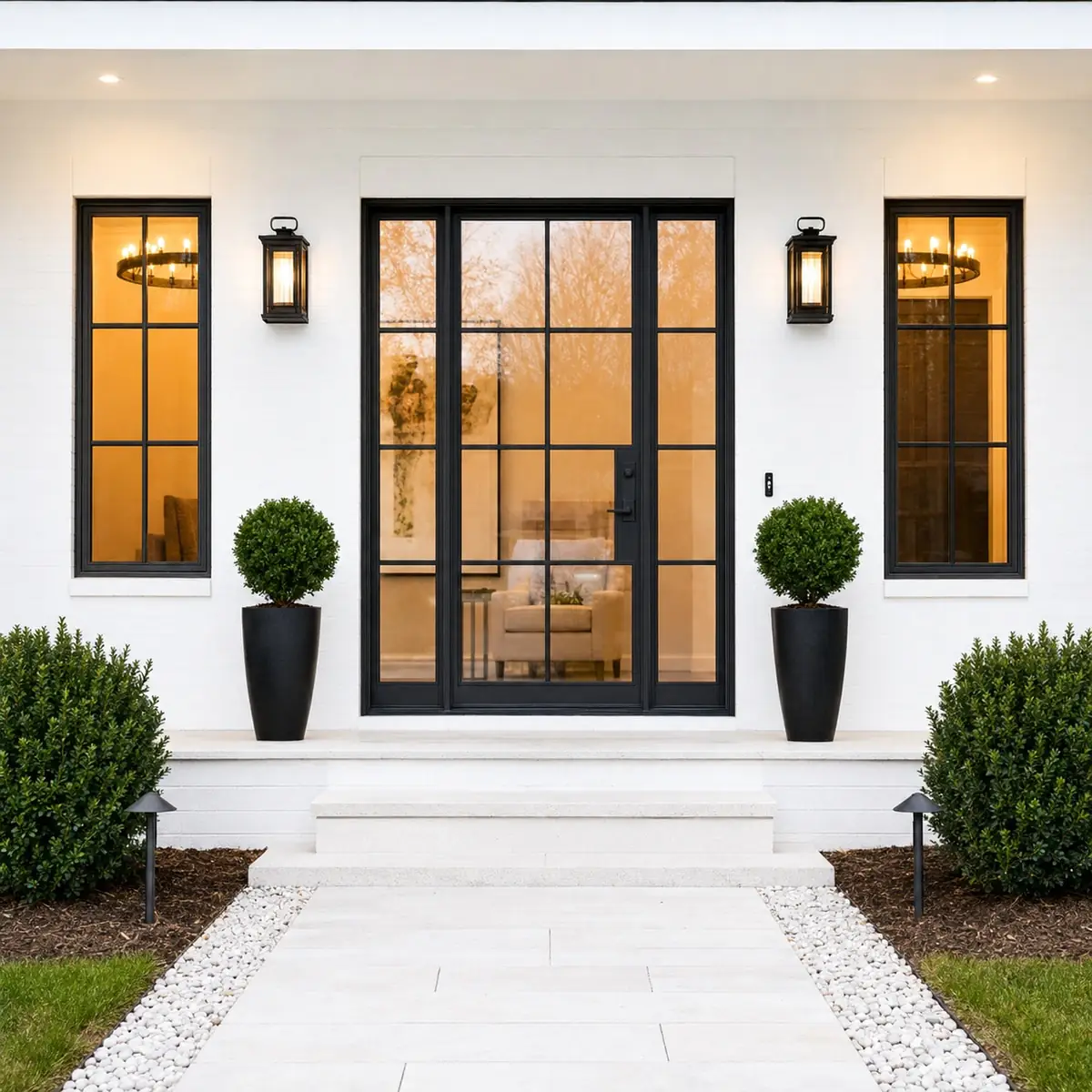 Colonial style glass door